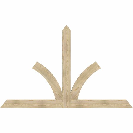 Ekena Millwork Richland Rough Sawn Timber Gable Bracket, Douglas Fir, 96"W x 60"H x 2"D x 6"F, 15/12 Pitch GBW096X60X0206RIC00RDF